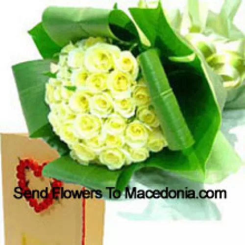 Bunch Of 51 Yellow Roses With A Free Greeting Card