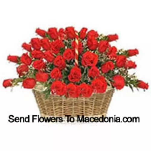 A Beautiful Basket Of 51 Red Roses
